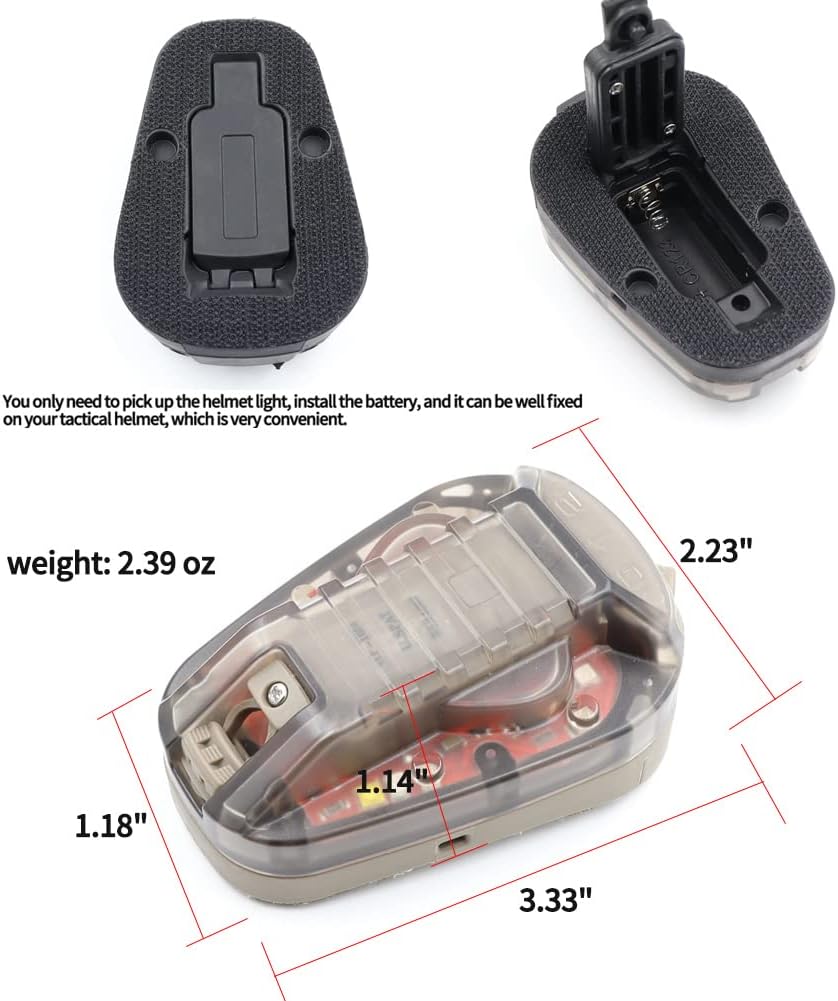 LThyzszb Tactical Helmet Light Signal Light with LED + IR/Strobe Military IFF Helmet Light Flashlight Survival Signal Light for Outdoor Sports