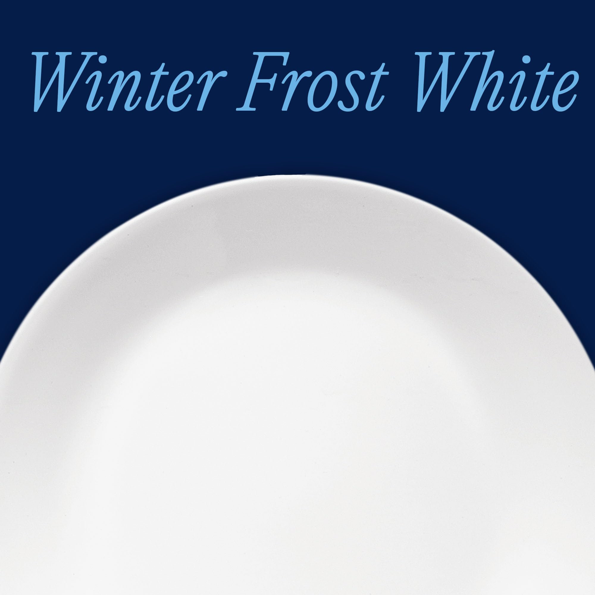 Corelle Vitrelle 6-teiliges Salatteller-Set, dreilagiges Glas und splitterfest, 21,6 cm leichte runde Teller, Winter Frost White