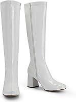 Vista 3 de DREAM PAIRS Botas Gogo para mujer, punta cuadrada, botas altas hasta la rodilla para mujer