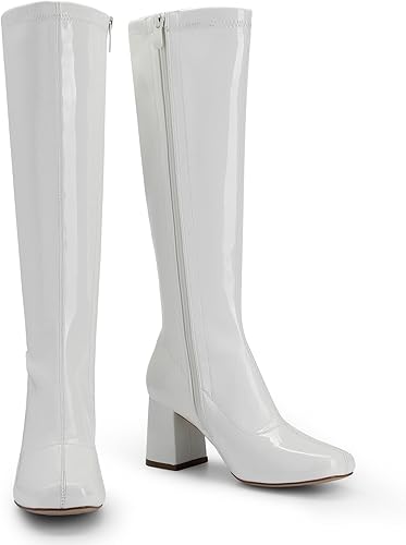 Miniatura 3 de DREAM PAIRS Botas Gogo para mujer, punta cuadrada, botas altas hasta la rodilla para mujer