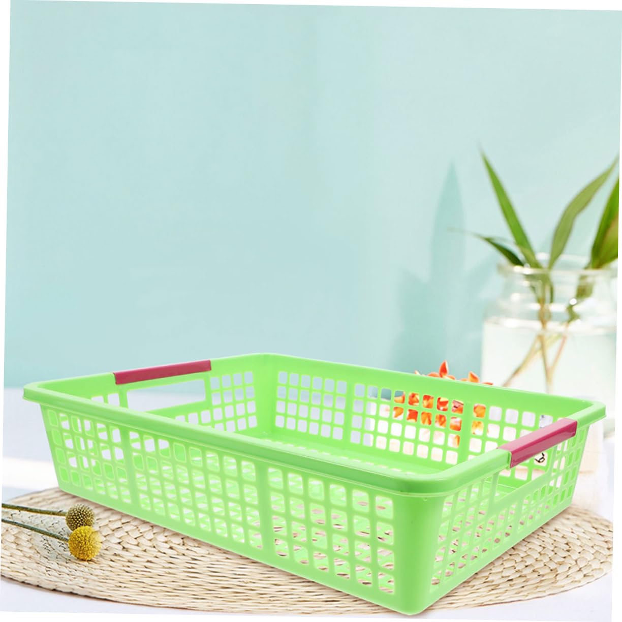 SOLUSTRE 5stücke Multifunktionale Kunststoff Aufbewahrungskörbe Stapelbare Bunte Kunststoffboxen Für Dokumente Spielzeug Snacks Modern Platzsparend Für Büro Schule Zuhause