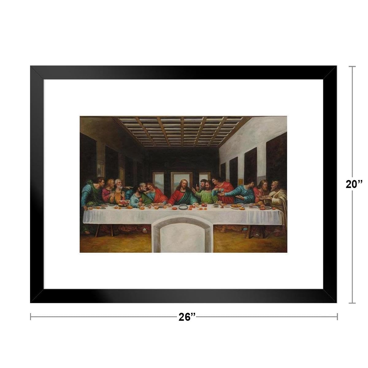 限定マット額装済/レオナルド・ダ・ヴィンチ『最後の晩餐』アート