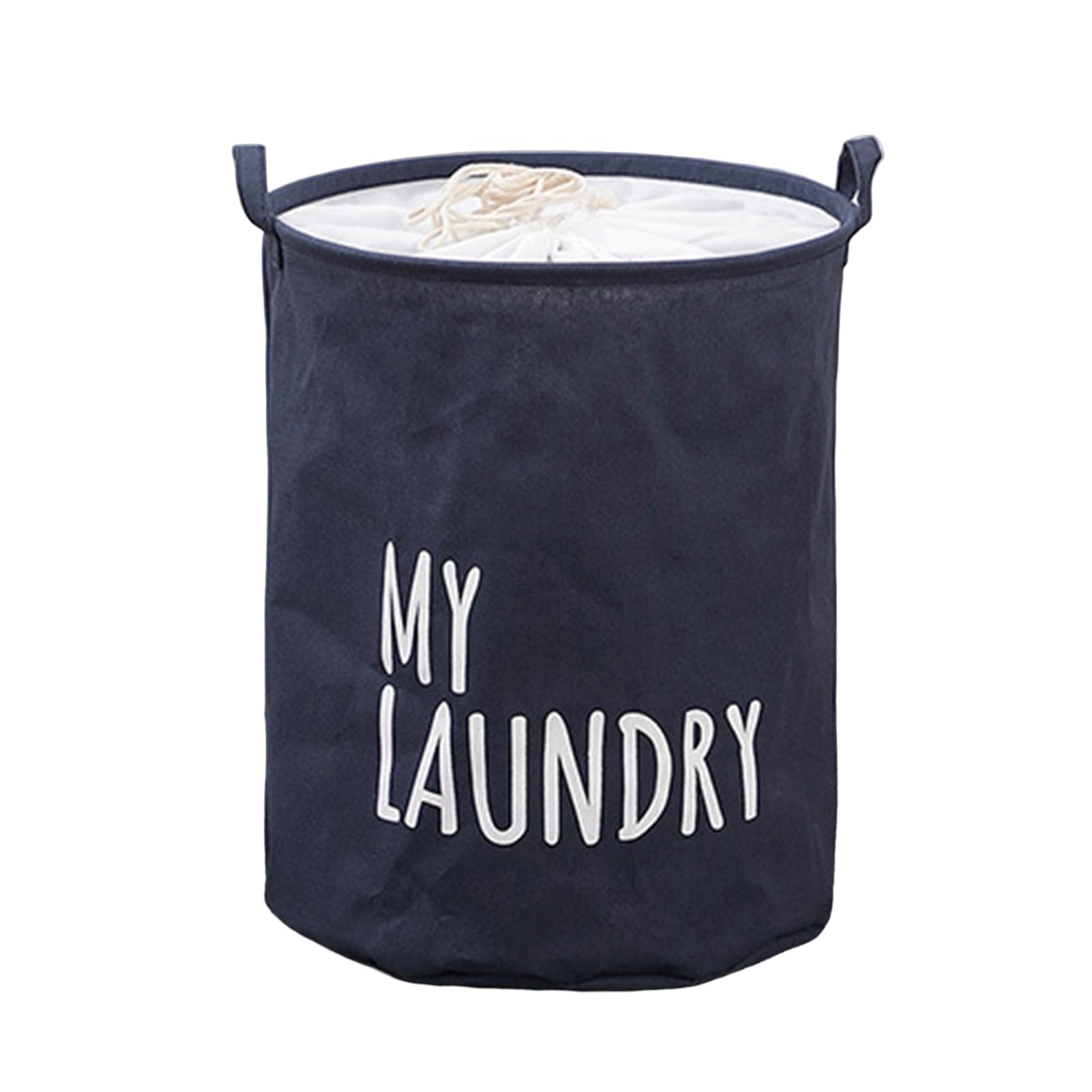 Ulafbwur Blue Wash Basket Laundry Basket Waterproof Foldable Drawstring Freestanding Handle Thickened Dirty Clothes Sundries Toys Storage Home Supplies Laundry Cabinet