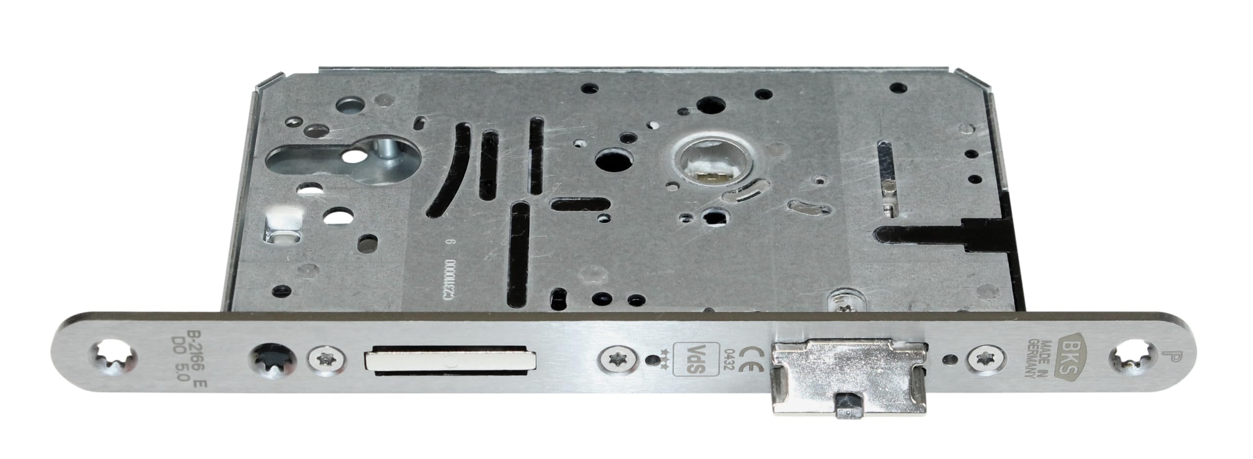 BKS Automatik FH Türschloss Panikschloss B-21660-00-R-8, Funktion E (Wechselfunktion), Dornmaß 55mm, Entfernung: 72mm, Stulp: 20x235x3mm, DIN Rechts (DIN Rechts, Dornmass: 55mm)