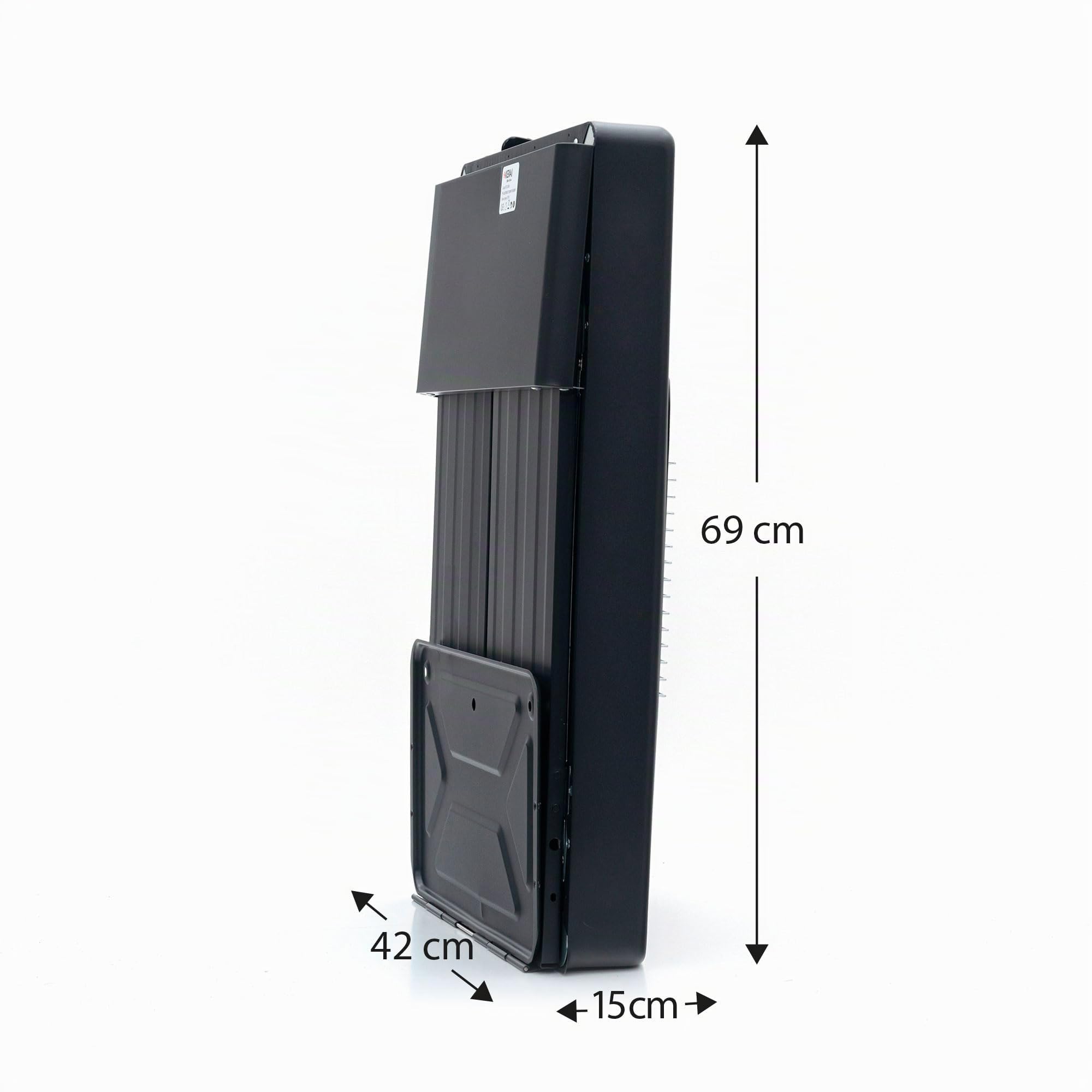 Estufa de gas plegable para uso interior Kekai New Slim 42 x 26 x 73 cm, 4200 W, 4 ruedas giratorias de cerámica radiante 3 niveles de calor