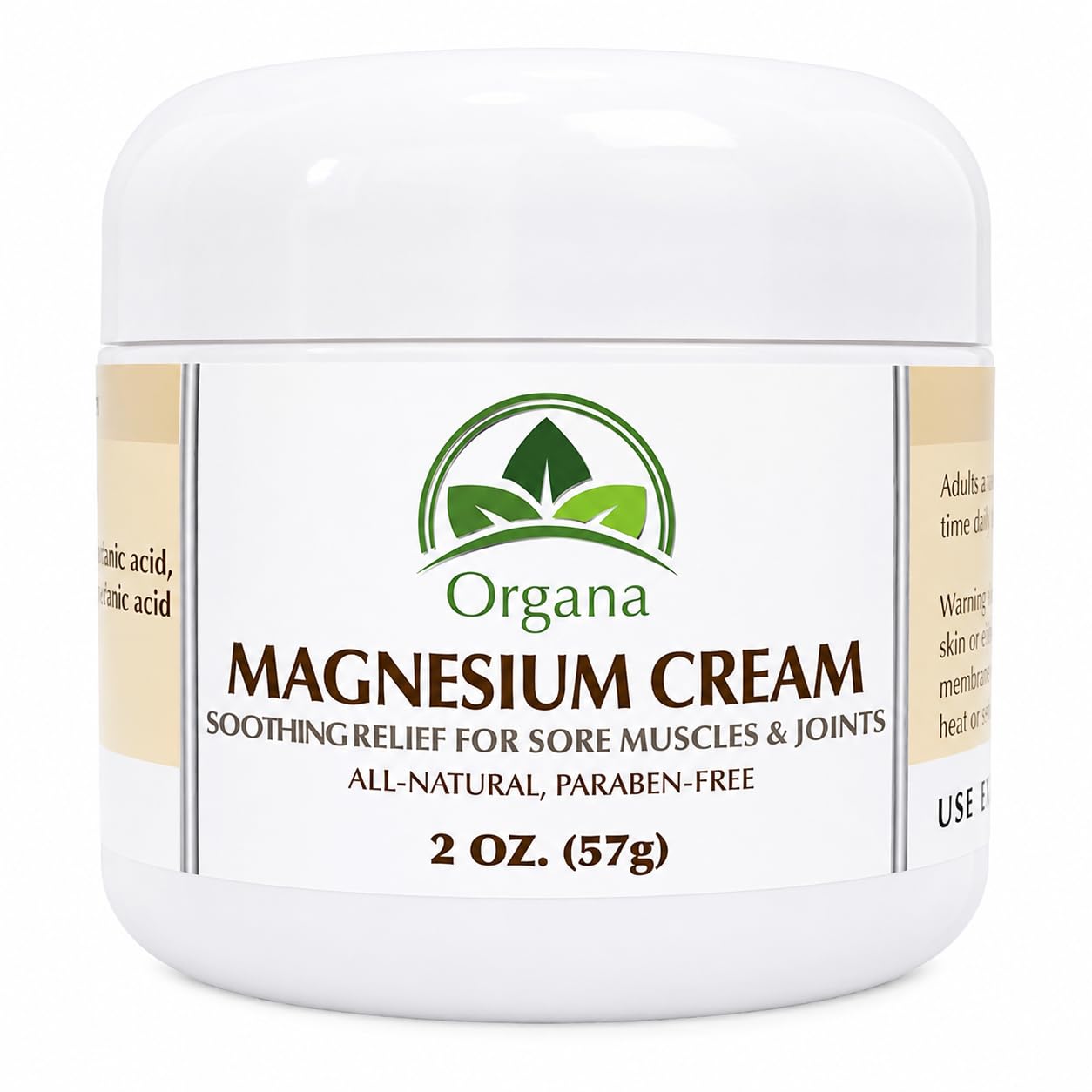 Organa Magnesium Lotion | Magnesium Cream for Sore Muscles, Leg Cramps and Joint Support | Shea Butter Infused Magnesium Lotion