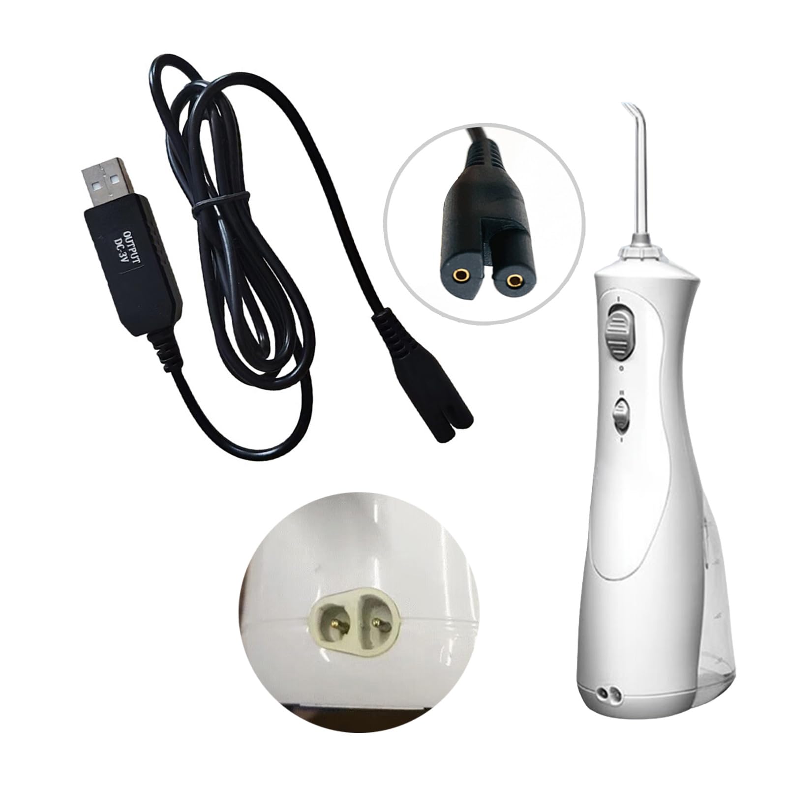 Cavo di alimentazione USB 3 V compatto per irrigatori orali Efficace con compatibilità universale Cavo di alimentazione Cavo portatile