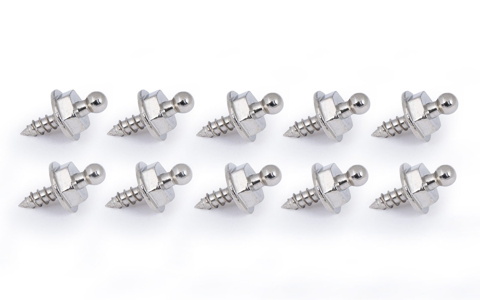 Tenax Komplett-Set 10 x Schraube und Oberteil, 1 x Schlüssel, 9 mm Gewindelänge