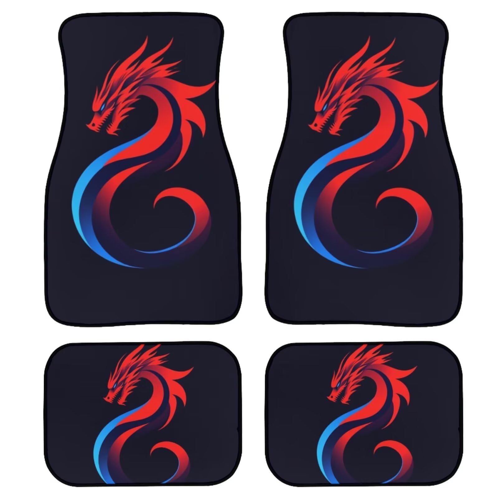 Red Dragon Auto Floor Mats Full Set,Heavy Duty Front/Rear Car Floor Mats Carpets for Sedans SUV Truck Van,Universal Fit
