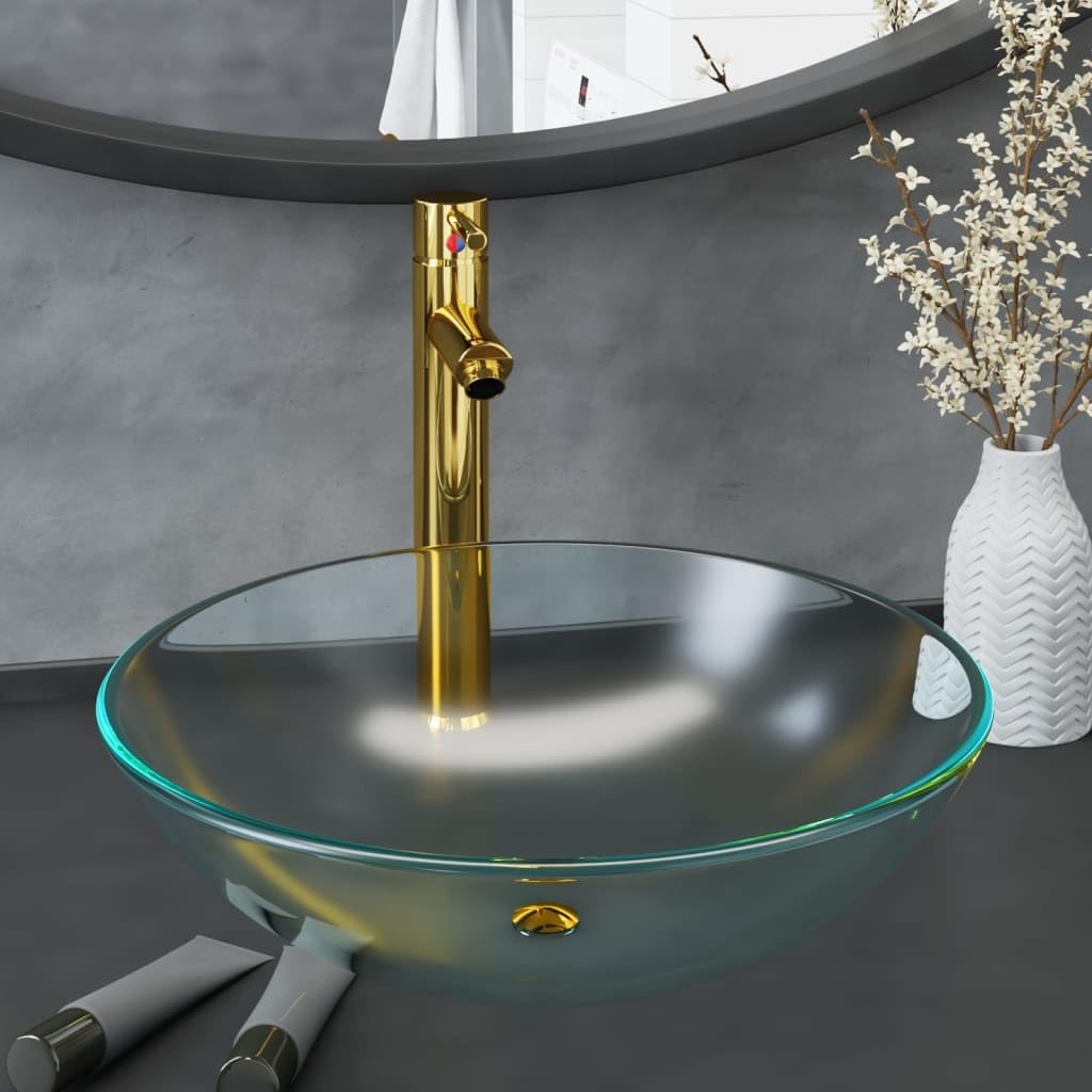 Badezimmer Waschbecken Wasserhahn Ablaufgarnitur aus mattiertem,Heimwerkerbedarf,Sanitärbedarf,Sanitärkeramik & Armaturen,Waschbecken & Spülen,Badezimmer-Waschbecken,Gold,8.08 kg-3098446