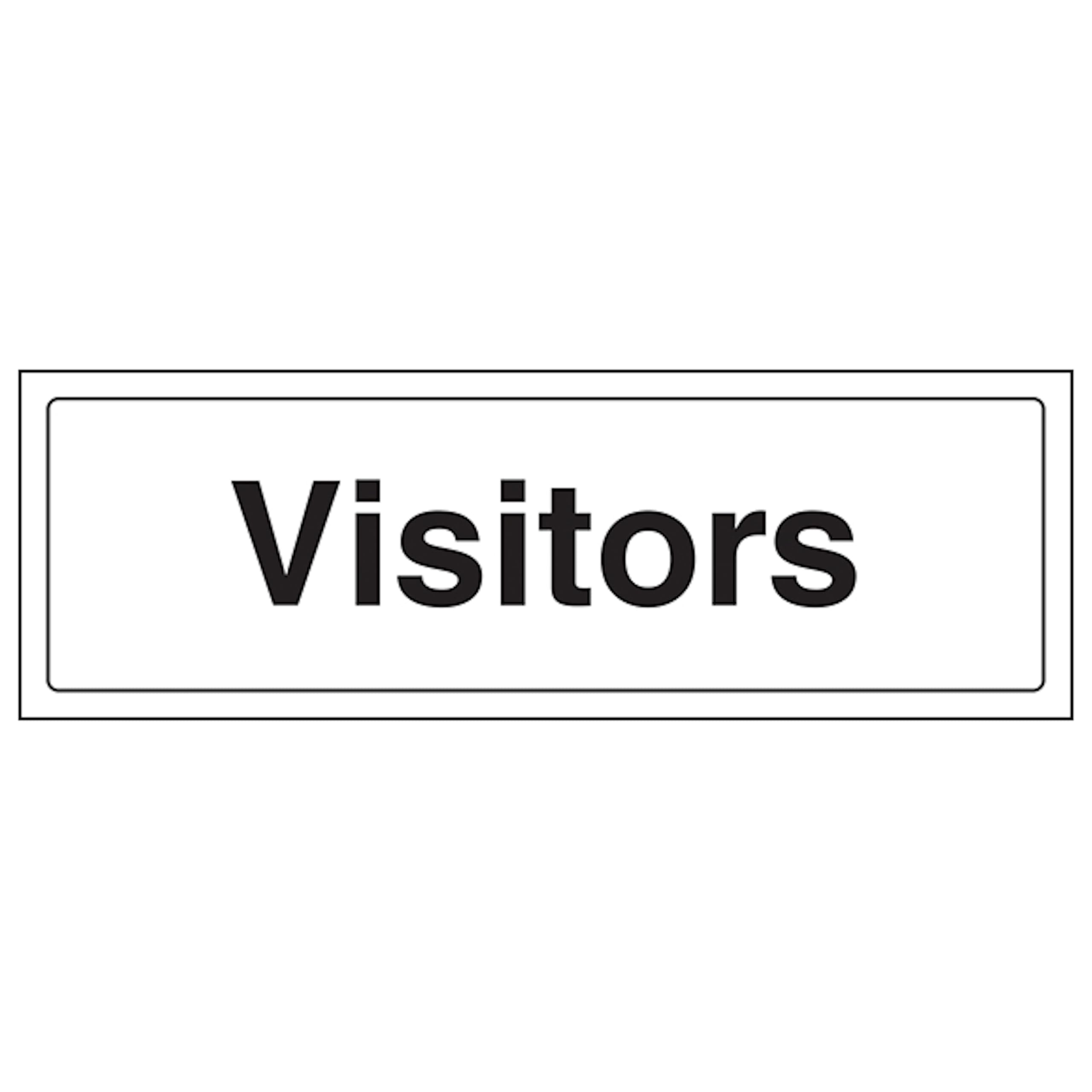 V Safety Visitors 300 x 100 mm - Glow In The Dark 1mm Rigid Plastic Safety Sign