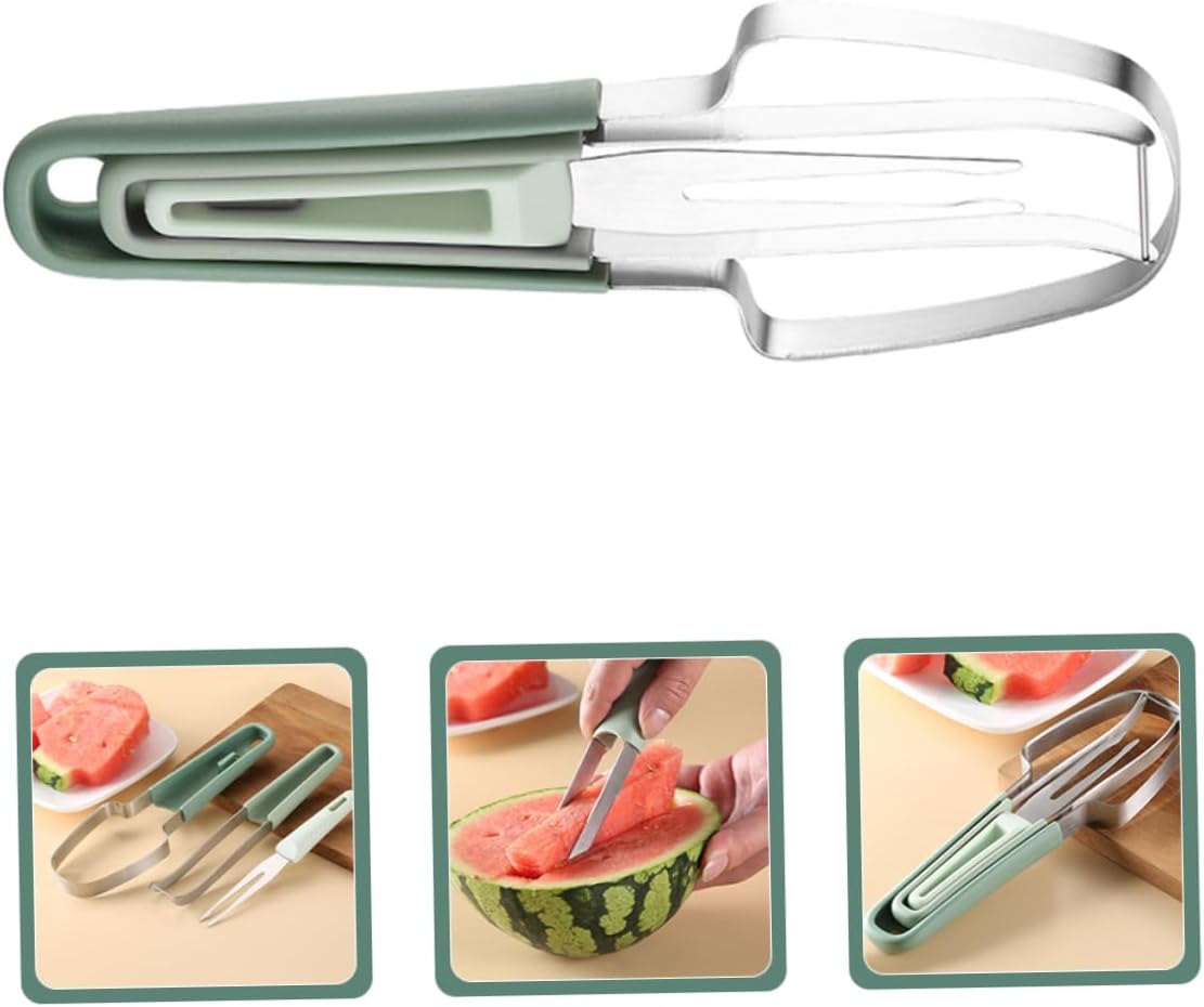 1set Stainless Steel Watermelon Cutter Tool Multi-use Fruit Slicer for Cut Watermelon for Home Kitchen and Restaurant Use