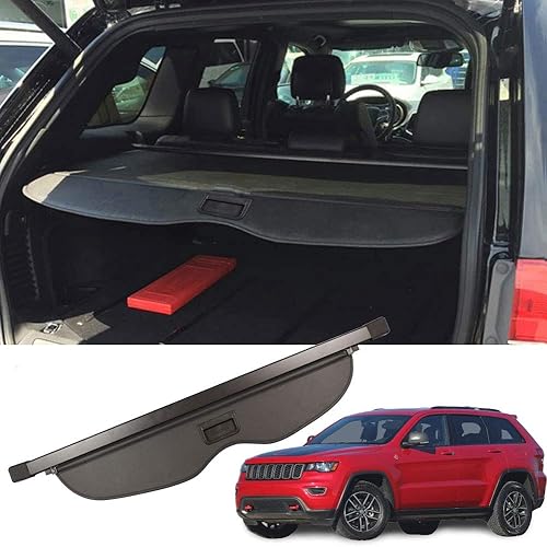 Marretoo Cubierta de carga estilo de fábrica para Jeep Grand Cherokee Cargo Baúl Accesorios 2011-2020 2021 Negro retráctil de seguridad para