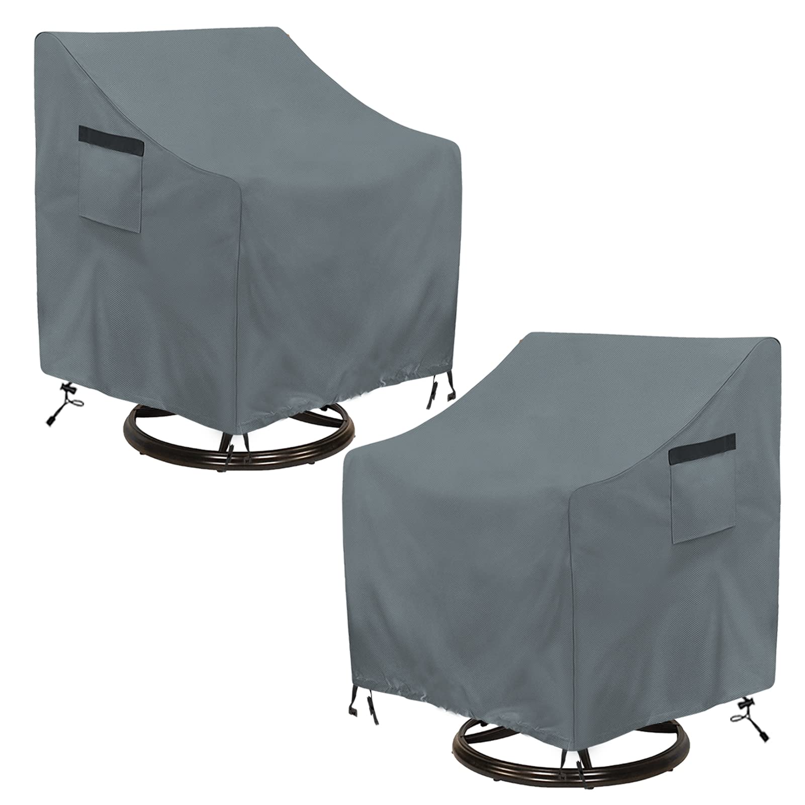 Outdoor Swivel Chair Cover 2 Pack, Fits to 30" L X 34" W X 38.5" H Patio Chair Covers, 420D Tear-Resistant, UV Resistant, Waterproof Outdoor Chair Covers Grey