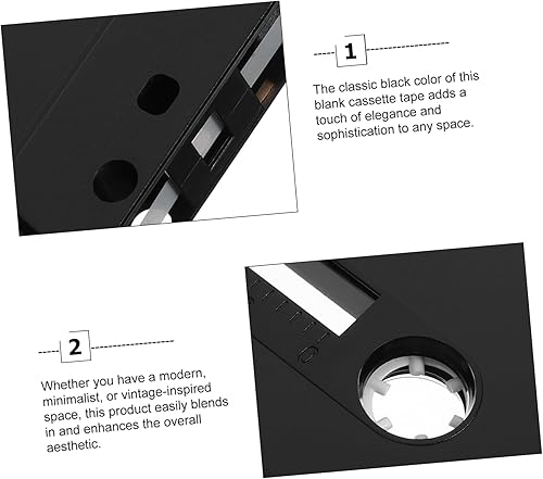 Miniatura 8 de 4 cintas de casete en blanco para pared, adornos negros vintage para eventos temáticos, fáciles de instalar para proyectos de manualidades,