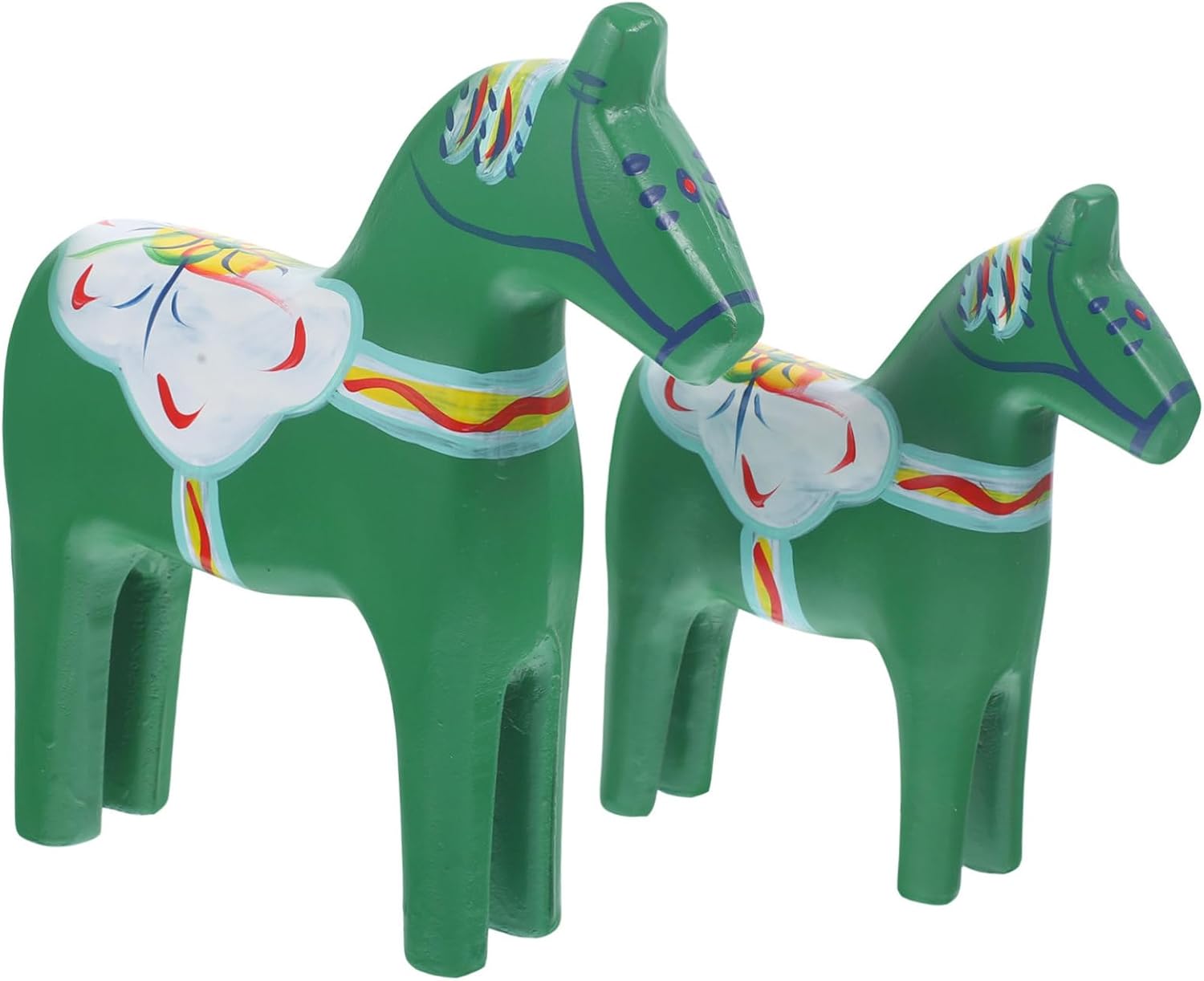 PRETYZOOM 1 Pair Wooden Horse Ornament Christmas Craft Decorations Xmas Ornaments Christmas Decor Christmas Ornament Photo Prop Simple Horse Decor Household Adornment Horse Statue Green