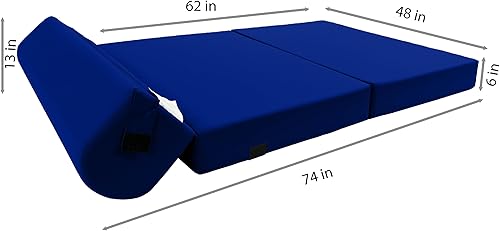 Miniatura 212 de Sofá cama plegable color gris de espuma, 6 pulgadas. Grosor x 32 pulgadas, ancho x 70 pulgadas. Cama de Invitados, cama plegable con espuma de alta