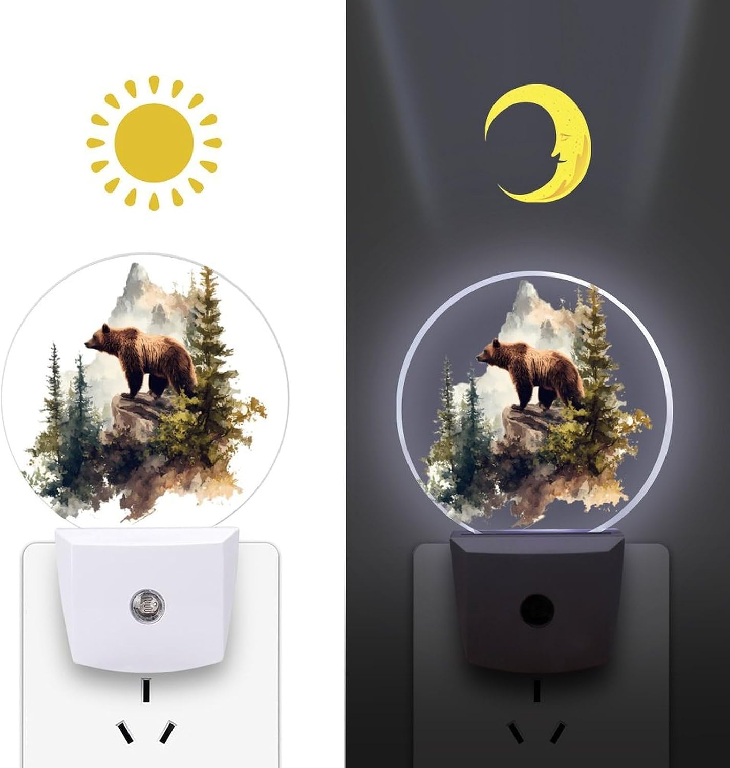 Bear Trees Night Light LED Night Lights Plug Into Wall 11.2x5x7.5cm image 3