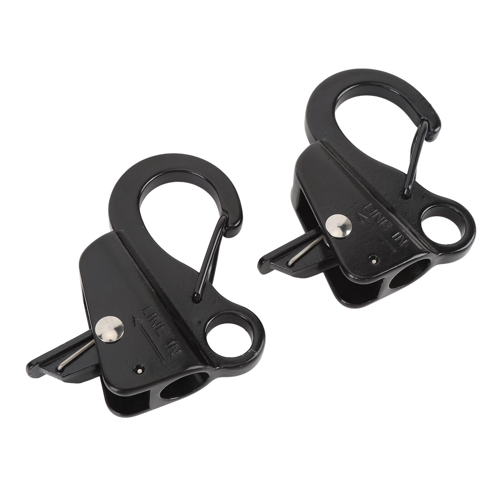 Supporti Parabordi per Barca a Sgancio Rapido (Confezione da 2), Clip per Parabordi in Acciaio Inox per Corde da 3/8" a 5/8" - Nero