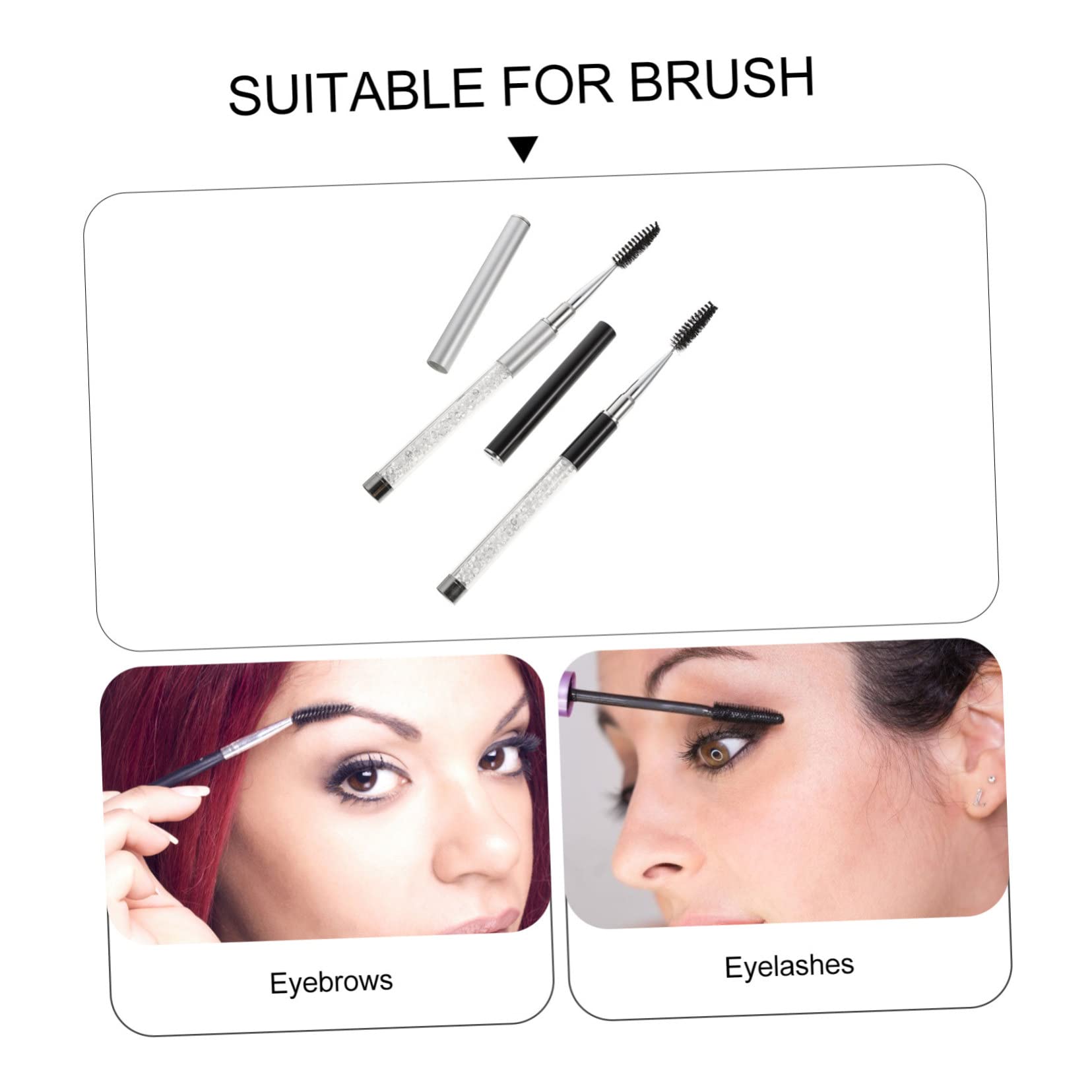 Baluue 2pcs Compact Lash Brush Eyebrow Brush Set Girl's Makeup Mascara Tools Easy Application Travel-friendly