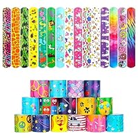 UKOFEW Schnapparmbänder für Kinder, Kindergeburtstag Gastgeschenke, Slap Armbänder Kleine Geschenke , Mitbringsel Kindergeburtstag (Farbenfroh - 30 Pezzi)