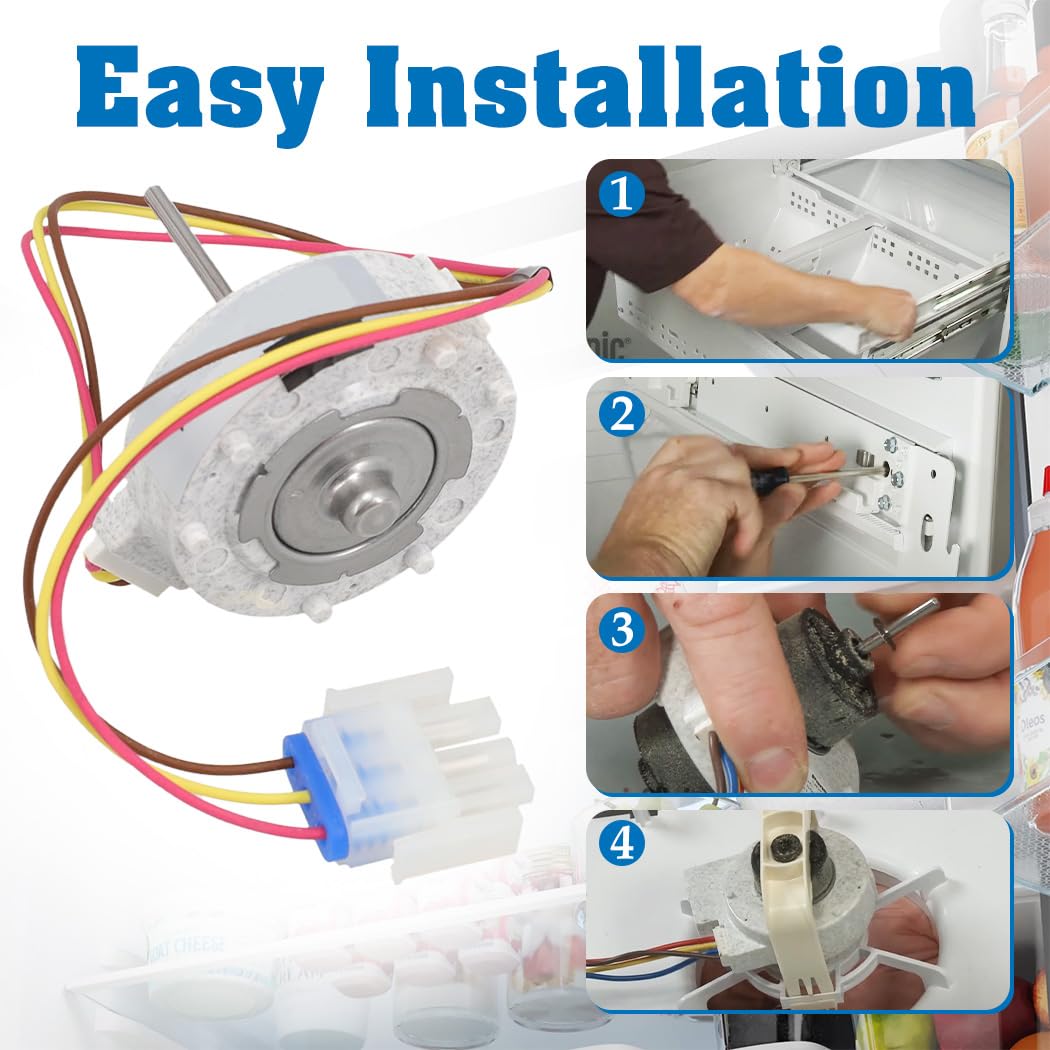 809069201 Refrigerator Freezer Evaporator Fan Motor Compatible with Frigidaire Crosley Kelvinator Gibson Sears Tappan，4456990 AP6041795 PS11775846 EAP11775846 Replacement
