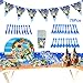 Nesloonp INTVN Toy Story 4 Party Set Compleanno Tazza Tovaglioli Piatti Tovaglia Kit di Decorazioni di Compleanno per Baby Shower 10 Ospiti (78 Pezzi)