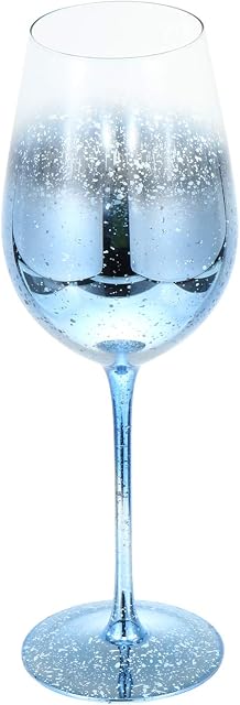 NUOBESTY Crystal Wine Glasses Long Stem Red White Wine Glasses Starry Hand Blown Lead Free Wine Goblet Drinking Cups for Champagne Wedding Anniversary Birthday Party