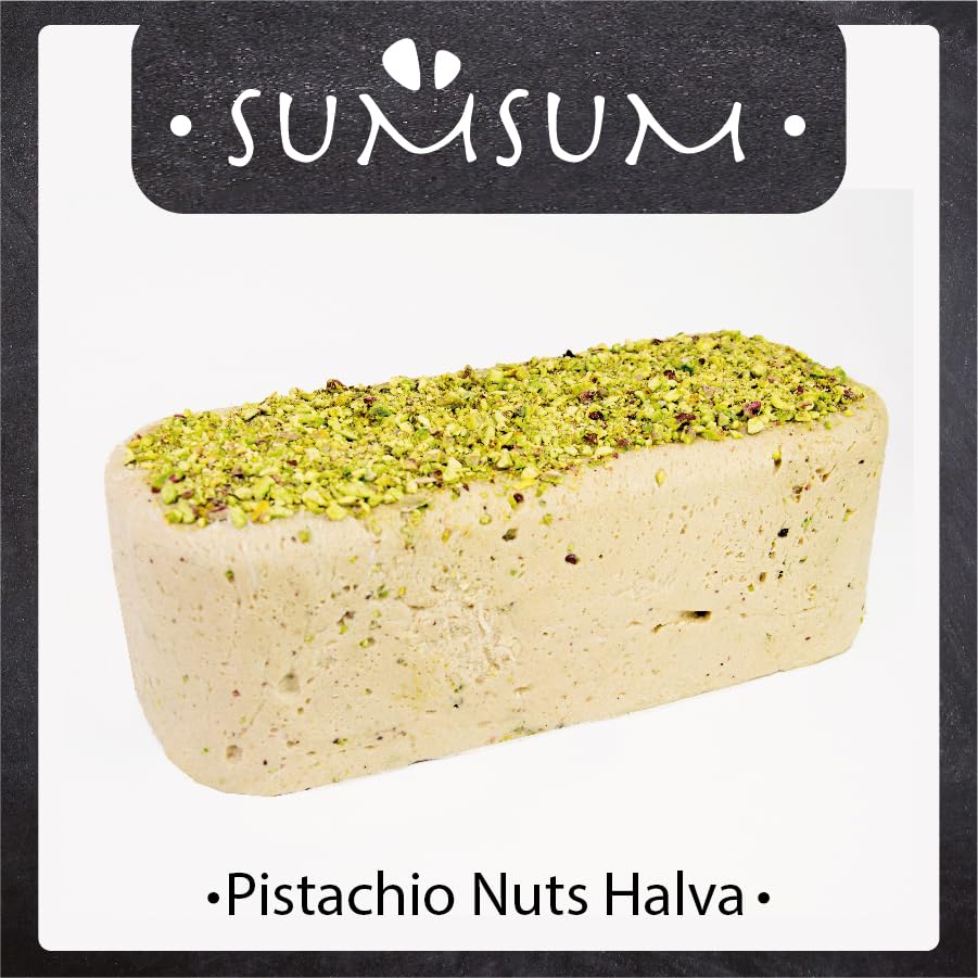 Halva Pistachio Nuts 2-Pack - Single Flavor (10oz x 2) | Handmade | Fresh | Vegan | Kosher Certified | Gluten-Egg-Dairy Free | Pure Sesame