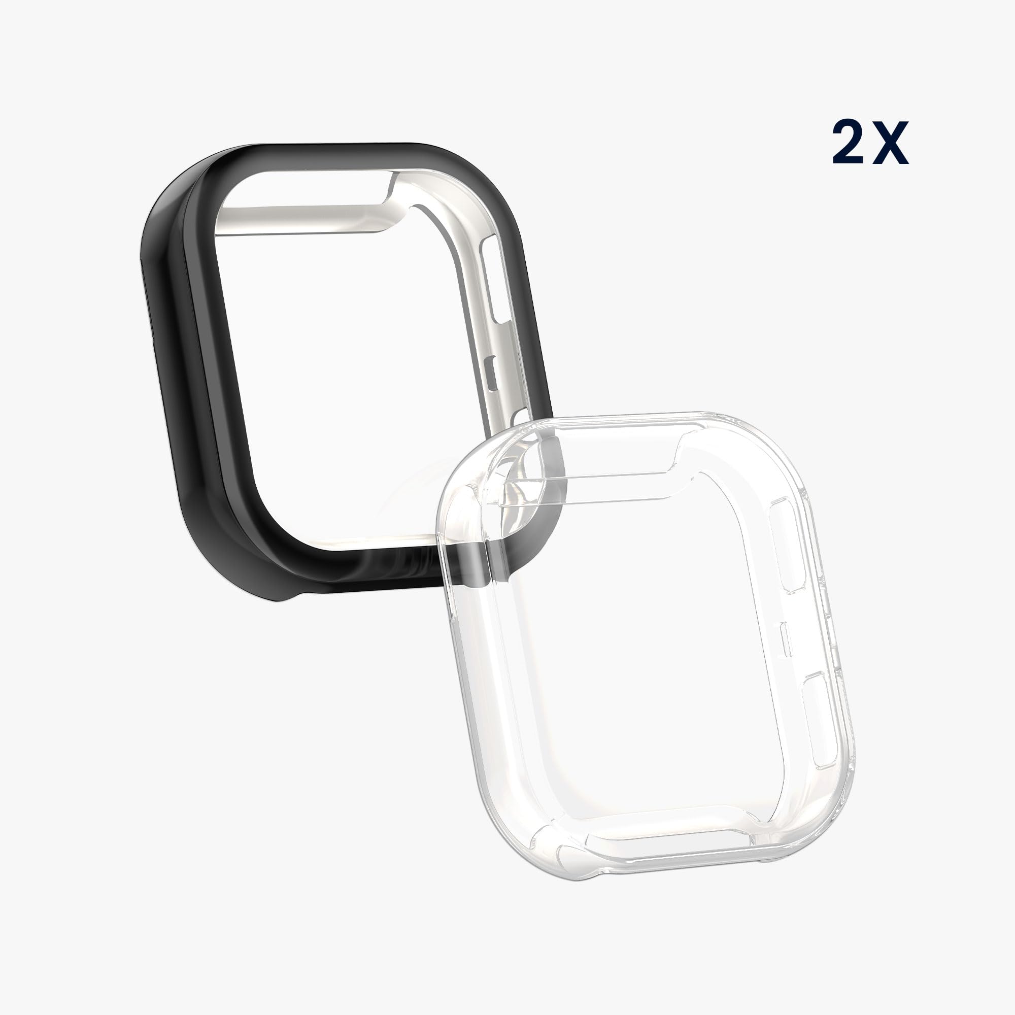 kwmobile Etui kompatybilne z Amazfit Bip 6, 2 x silikonowe etui na monitor fitness z TPU, czarne/przezroczyste
