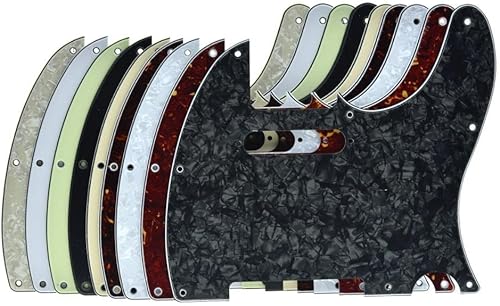 Miniatura 10 de KAISH Golpeador de guitarra TL Pick Guard de 8 agujeros para TelecasterTele, fabricado en Estados UnidosMéxico, negro, 1 capa