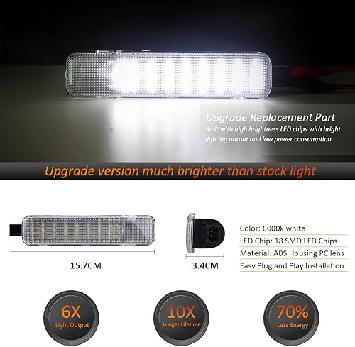 Miniatura 2 de Bestview 2 luces de puerta interior de coche para Chevy Silverado GMC Sierra Yukon Suburban 1500 2500 Tahoe Avalanche Cadillac Escalade Hum-mer H2