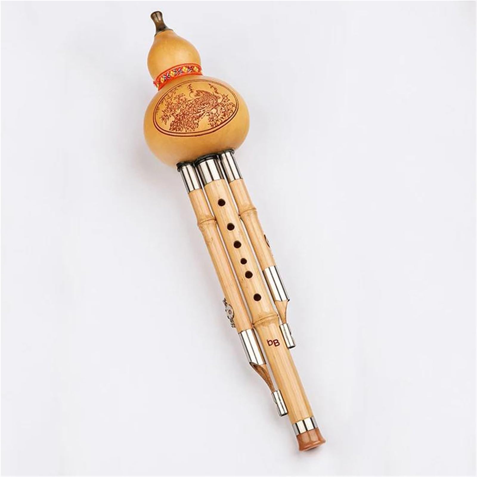 Instrumento De Flauta Hulusi C/Bb Clave Chino Hecho A Mano Hulusi Estudiante Instrumento De Música Con Bolsa De Almacenamiento(Bb)