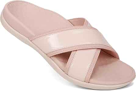 Amazon.com | Vionic Merced Women's Cross Strap Slide Orthotic