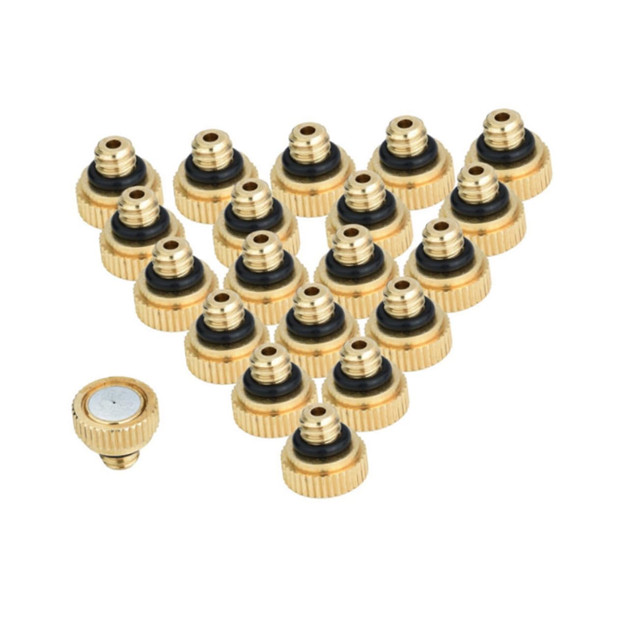 POPETPOP 32pcs Brass Misting Nozzles 0.3mm Orifice Nozzles for Power Hose Outdoor Cooling