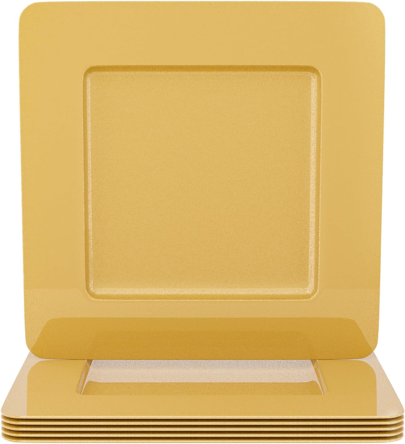 MAONAME Gold Charger Plates, Plastic Plate Chargers Set of 6, 13" Round Chargers for Dinner Plates, Decorative Table Charger for Wedding, Table Setting 6 Gold - Square