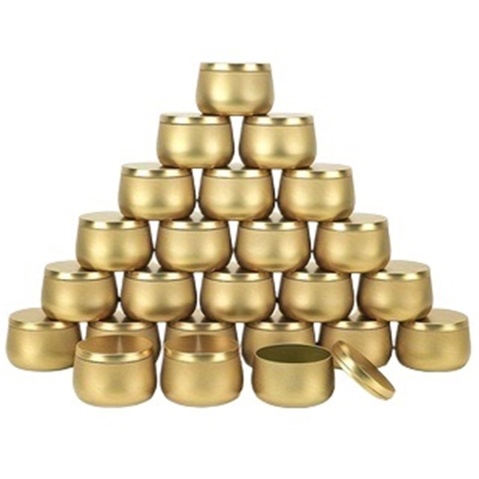 Candle Jars, Multi Purpose Aluminum Candle Jars with Lids Multicolor 24pcs(Gold)
