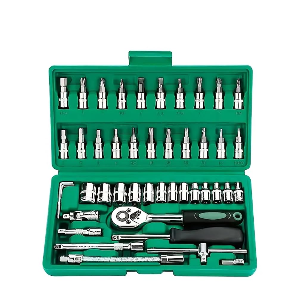 NewShark 46 in 1 Pcs Tool Kit & Screwdriver set and Precision Socket Set Wrench Set Multi Purpose Combination Tool Case, Multicolour (B0D2WZ8NH2) Amazon Price History, Amazon Price Tracker