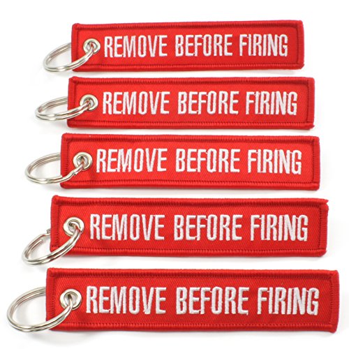REMOVE BEFORE FIRING - Key Chains - Red/White - 5pcs