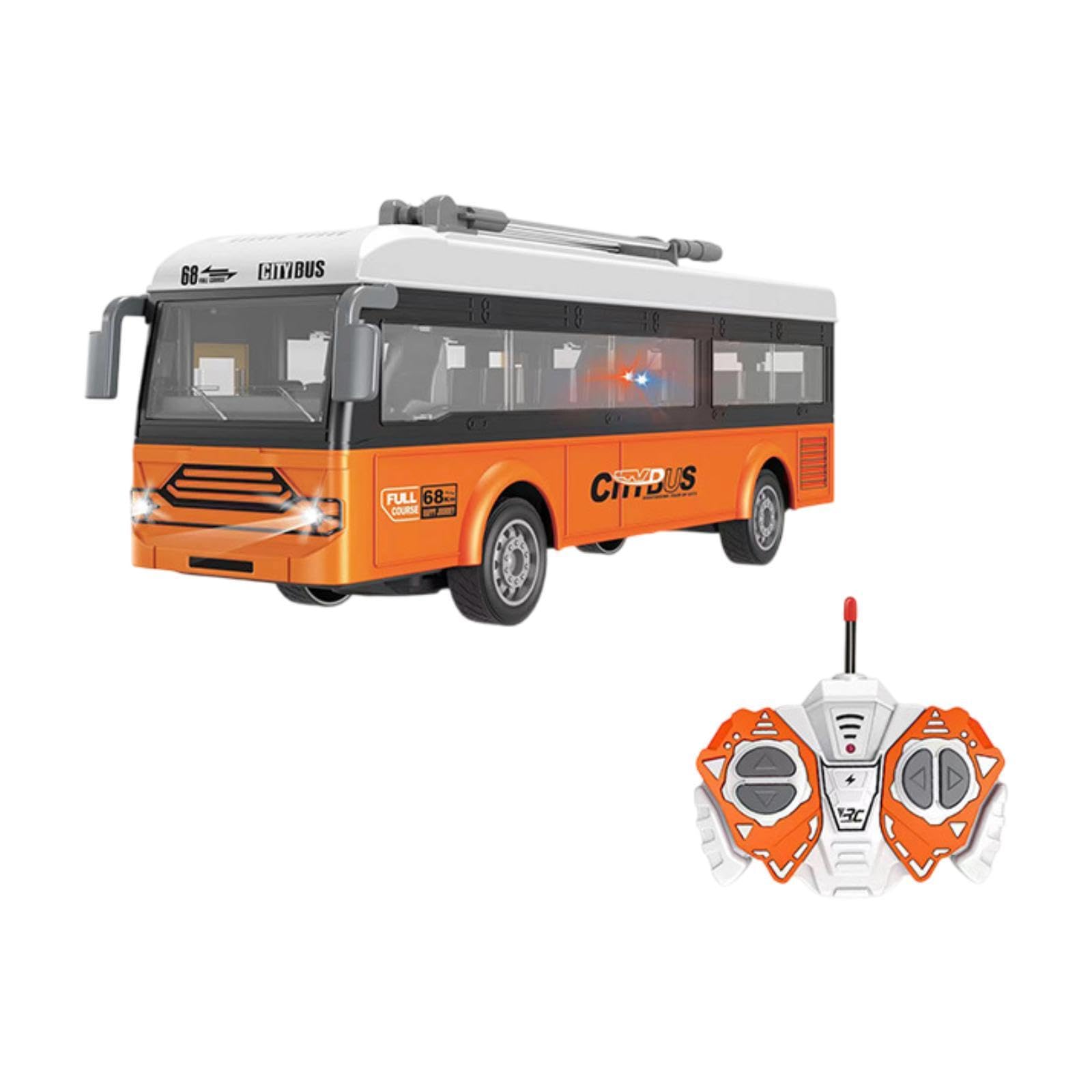 kowaku Autobús eléctrico a Control Remoto para niños, autobús Urbano a Control Remoto, simulación 1:30, Regalos con Luces realistas, Modelo de Juguete, Autobús Urbano Naranja