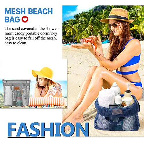 3-Pcs-Portable-Mesh-Shower-Caddy-Tote-Quick-Dry-Tote-Bag-Mesh-Beach-Bags-for-Women-Hanging-Toiletry-and-Bath-Organizer-for-Travel-Swimming-Sports-Gym-Camp-Shopping-College-Dorms-Black-Gray-D-Blue