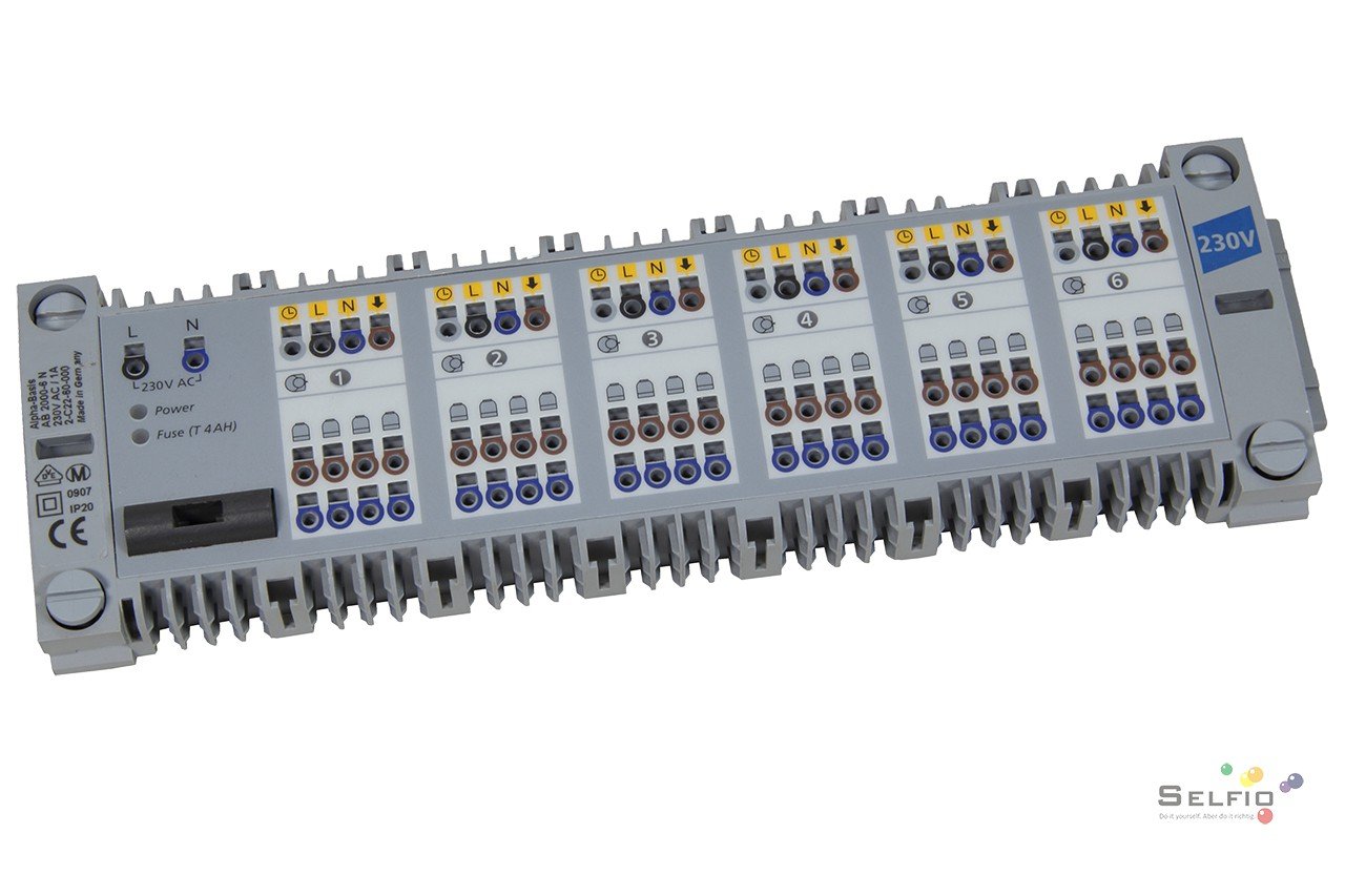 InksLand hgjk Alpha-Basis 230 Volt Anschlussleiste Transparent Steckverbinder mit 12 Kontakten und Schnellkupplung