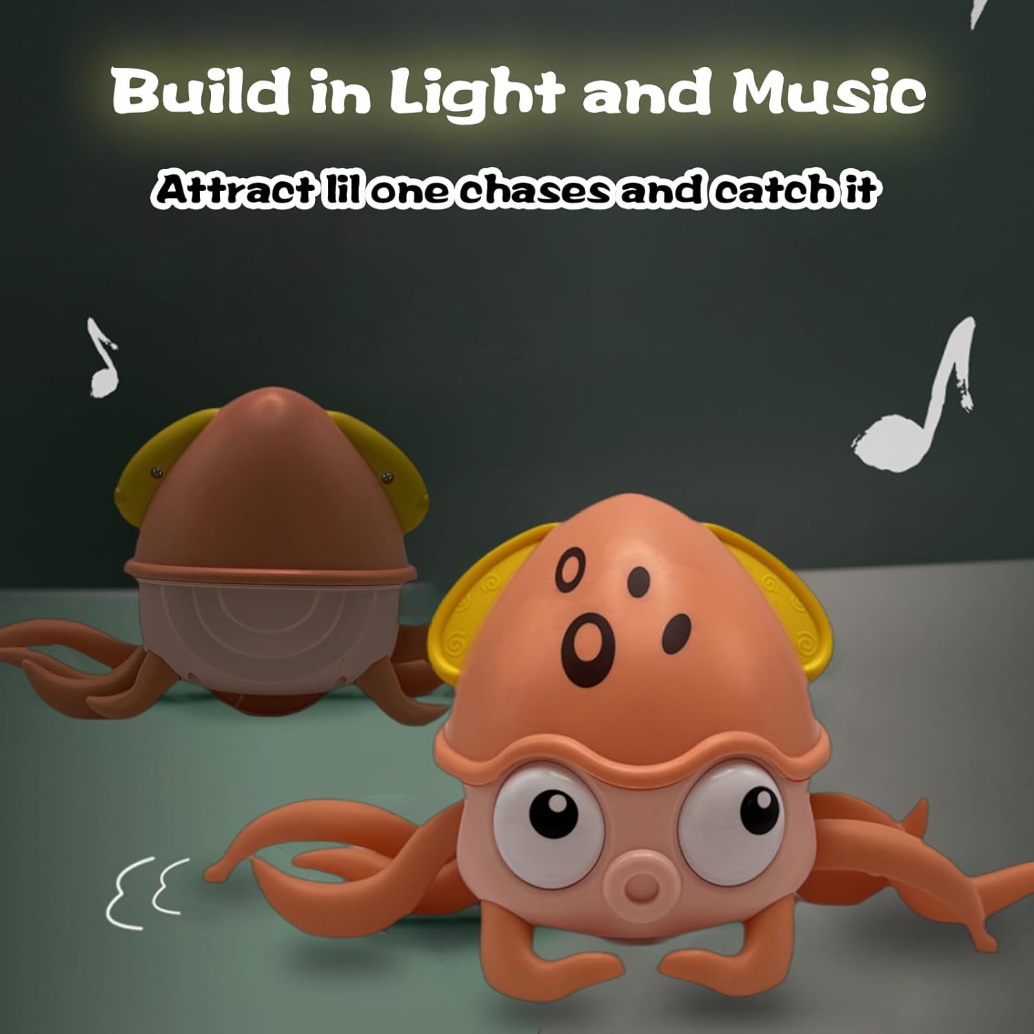 Crawling Octopus Baby Toys,2024 New Infant Tummy Time Toys with Music Led Light,USB Rechargeable,Babies Walking Musical Toy Fun Moving Toy for Toddler Boy Girl Gifts, Pink