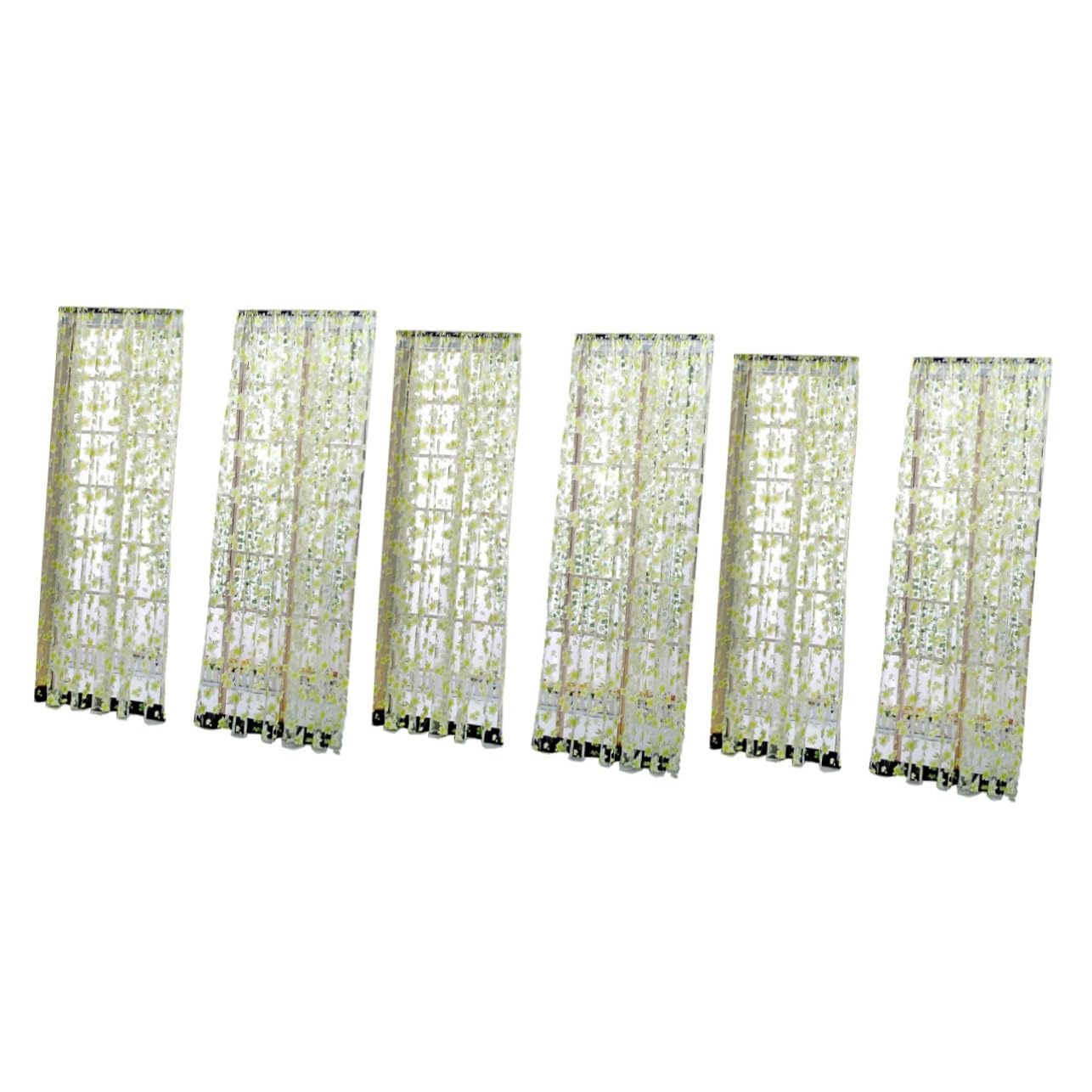 Rideaux voilages verts à motifs pour un salon lumineux et apaisant