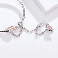 Vista 5 de Abalorio de plata de ley 925 con diseño de corazón auténtico, 100 % auténtico, para pulsera Pandora, collar de mujer, metal común, Abalorios de oro