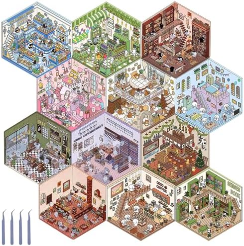 TYXHXTF Autocollants De Scène 26 Set 3D House Stickers DIY