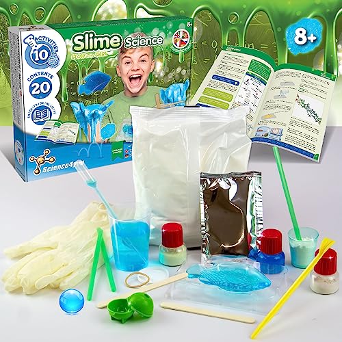 Science4you-Kit Fait Brille dans Le Noir, Asmr Kit Slime Complet avec 10 Activités Manuelles pour Enfants-Jeux et Jouets, Cadeaux pour Fille et Garçon 8+ Ans, 80002879, Bleu, Vert, 37 x 6 x 30