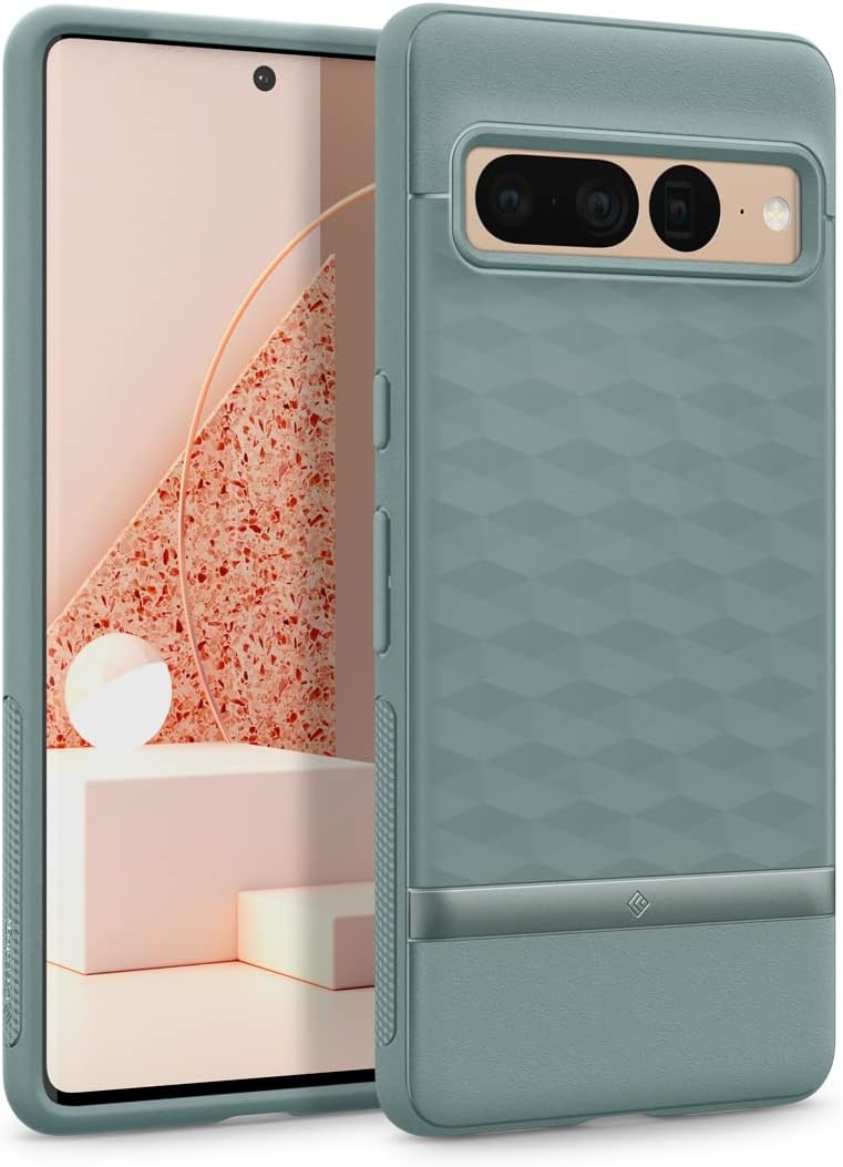 by Spigen Parallax Back Cover Case Compatible for Google Pixel 7 Pro 5G (TPU and Polycarbonate|Sage Green)