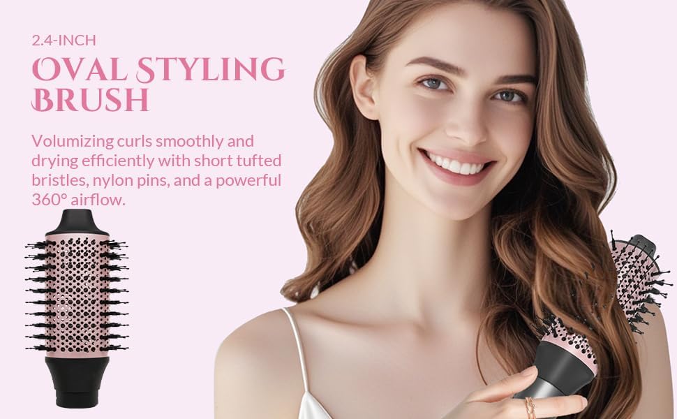 Miniatura 3 de Cepillo secador de pelo 5 en 1 de iones negativos, cepillo secador de pelo, peinado de aire caliente con múltiples longitudes, adecuado para