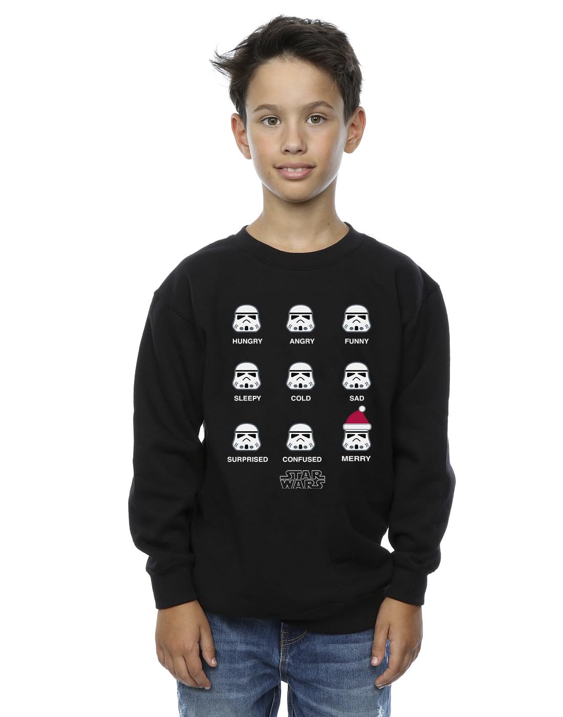 Absolute Cult Boys Black Star Wars Stormtrooper Mood Sweatshirt 7-8 Years